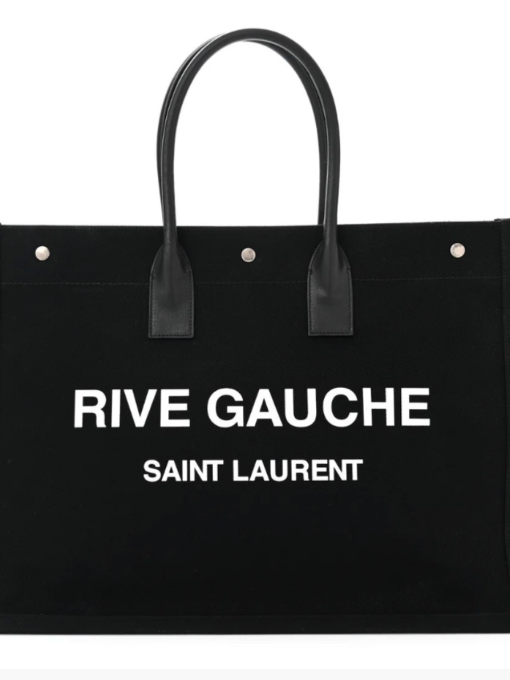 SAINT LAURENT Linen Calfskin Rive Gauche Tote